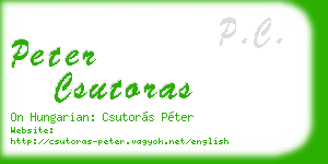 peter csutoras business card